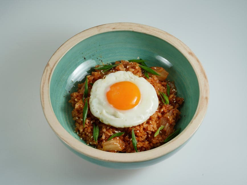 Kimchi-stekt ris med stekt egg