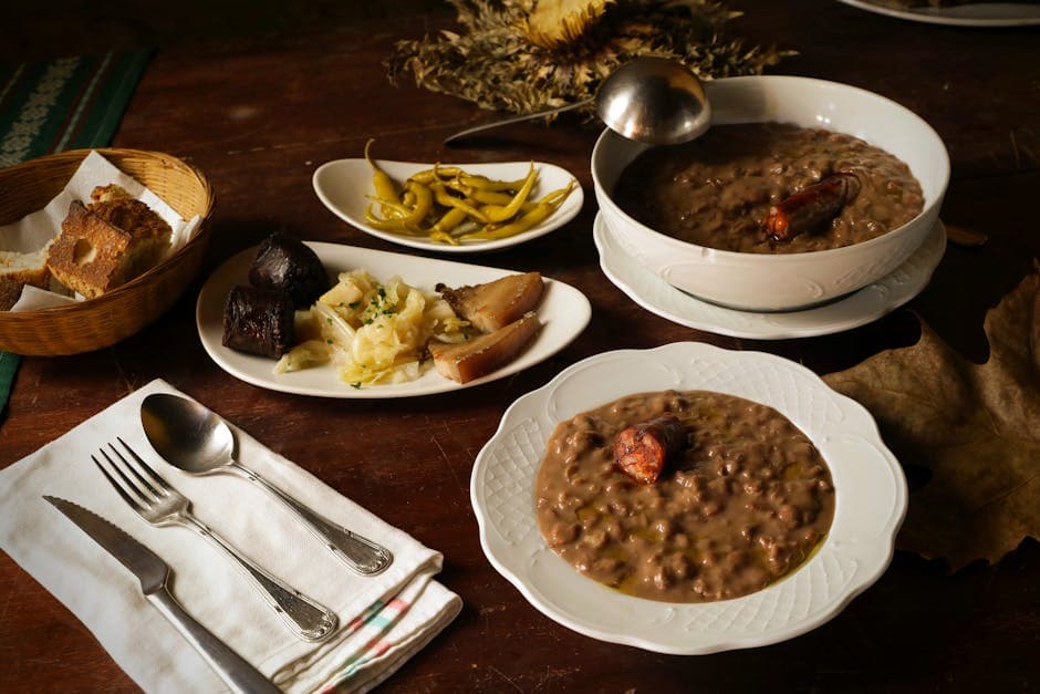 Kremet bønnesuppe med kalkunpølse