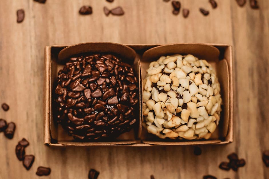 Sjokolade- og peanøttkonfekt med potet