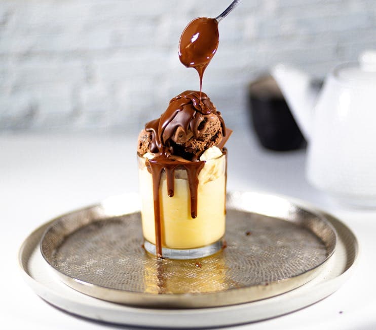 Sjokolade-stout affogato