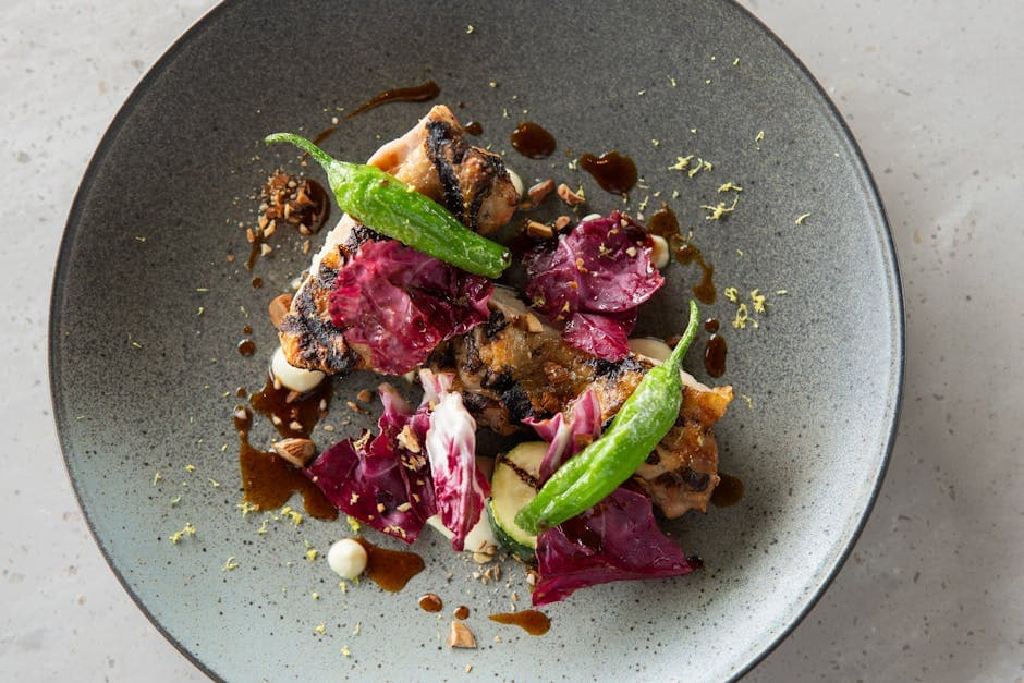 Grillet radicchio med honning og syltet sjalottløk