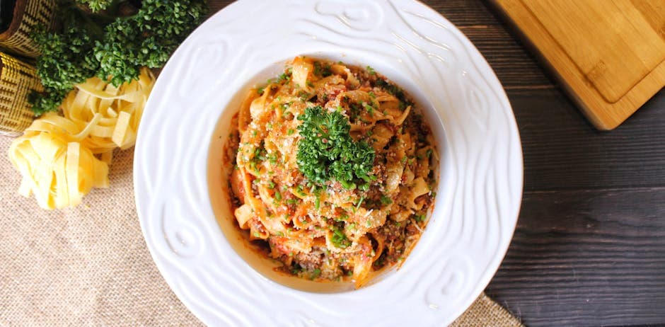 Fettuccini med valnøtter og persille