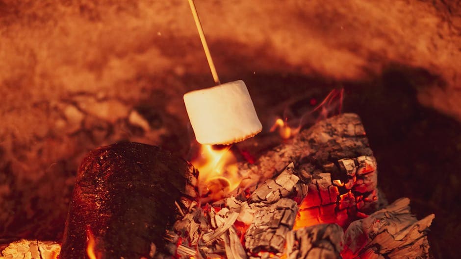 Klassiske s'mores med sjokolade og marshmallows