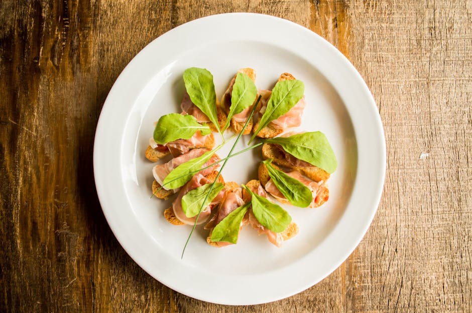 Prosciutto-ruller med gorgonzola og ruccola