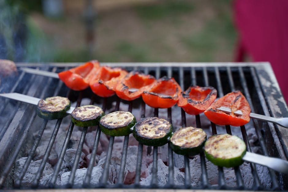 Grillede sommergrønnsaker med harissadressing