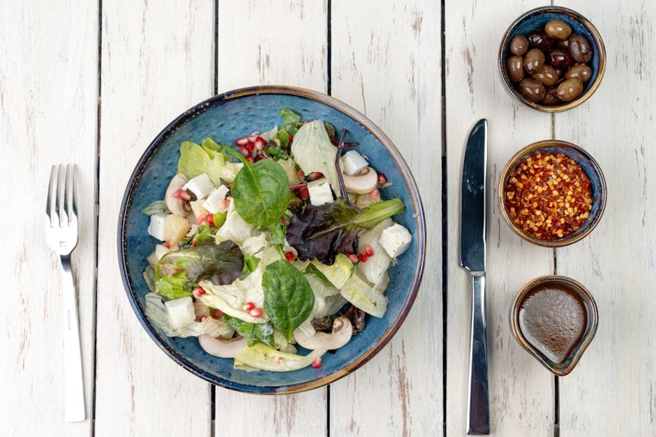 Feltsalat med krydret chili-dressing