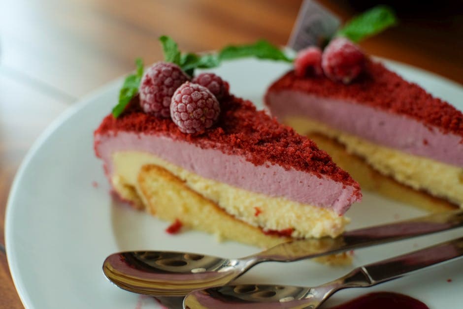 Bringebær- og ricottakake