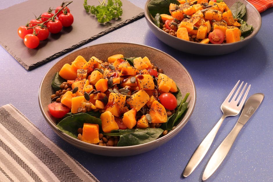Ovnsbakt butternut squash med balsamico og epler