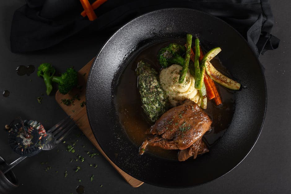 Urtebraisert skinke med grønnsaker