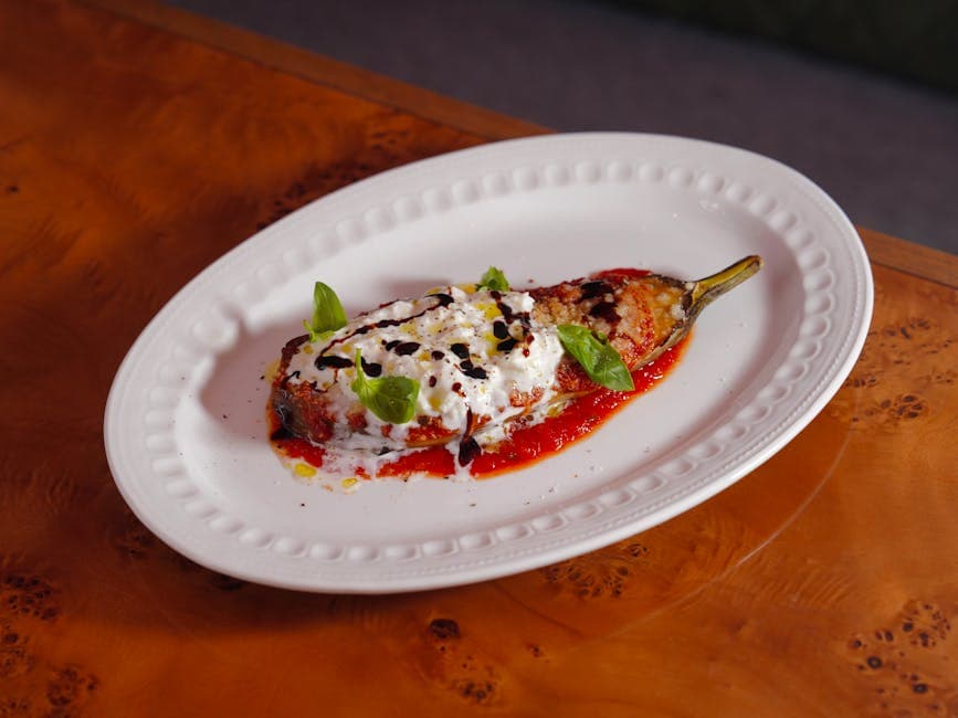 Kremet auberginesuppe med geitost