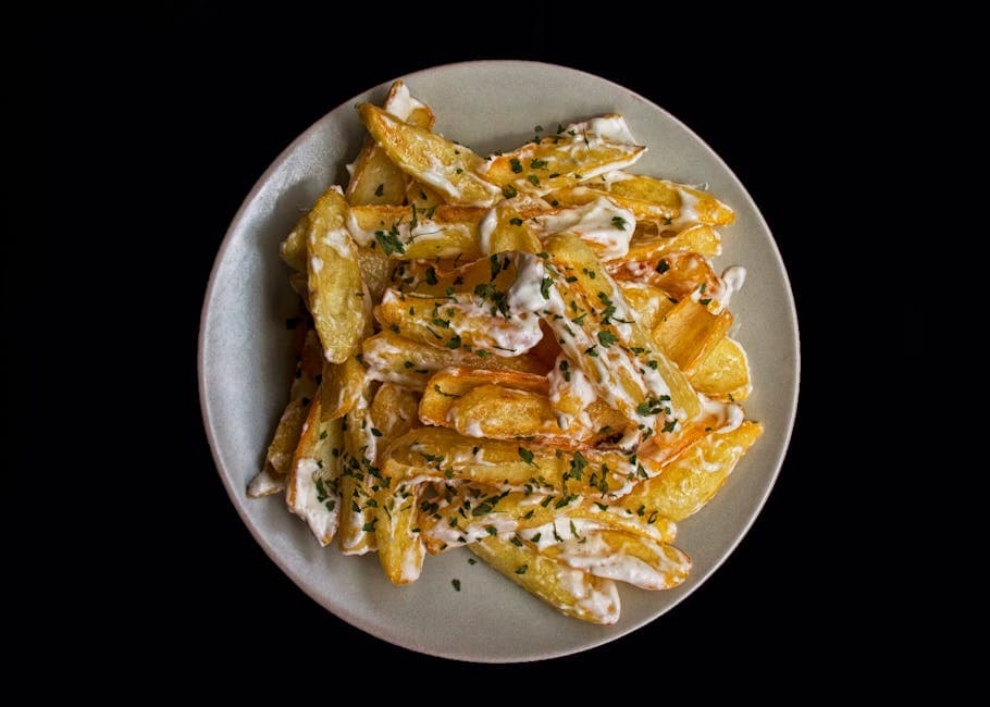 Syrlige ovnsbakte pommes frites