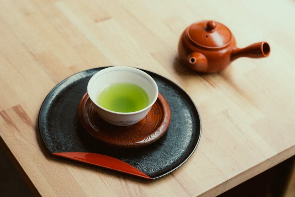 Grønn te- og soyabuljong