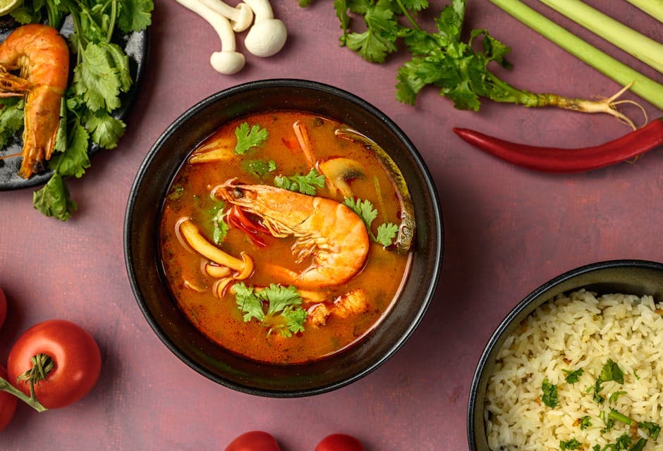Tom Yum Kung (Hot og sur rekesuppe)