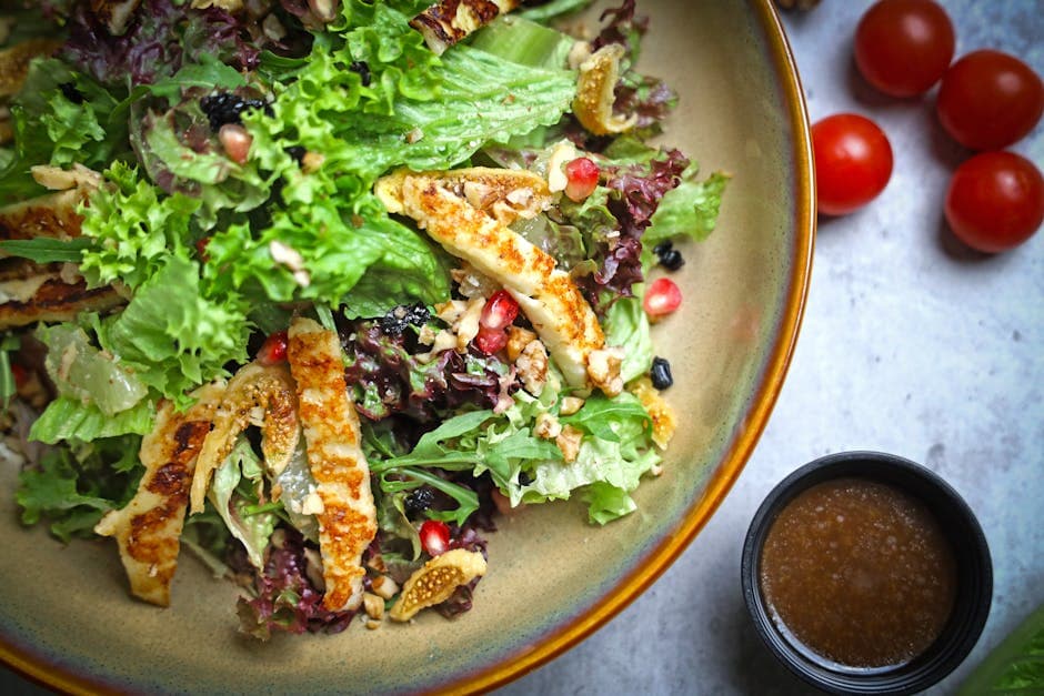 Valnøttkyllingsalat med grønn eplesvinaigrette