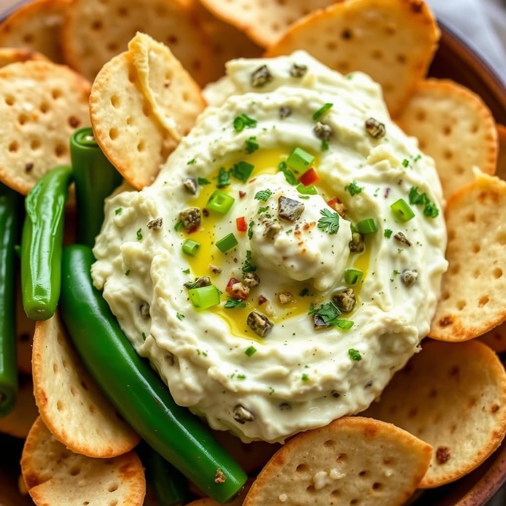 Poblano-artisjokkdip