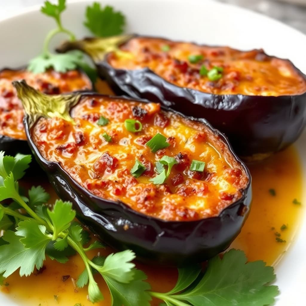 Ristet aubergine- og myzithraostepuré