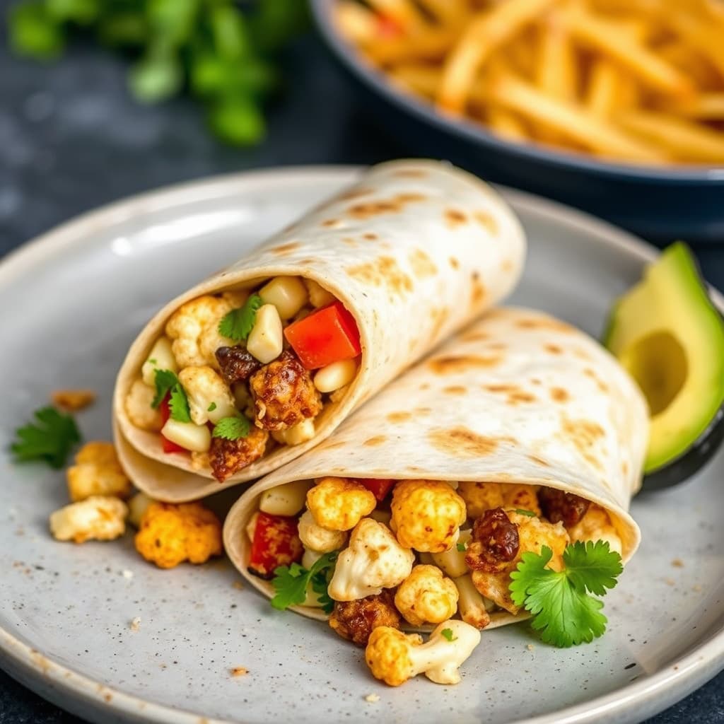 Ristet blomkål-burrito