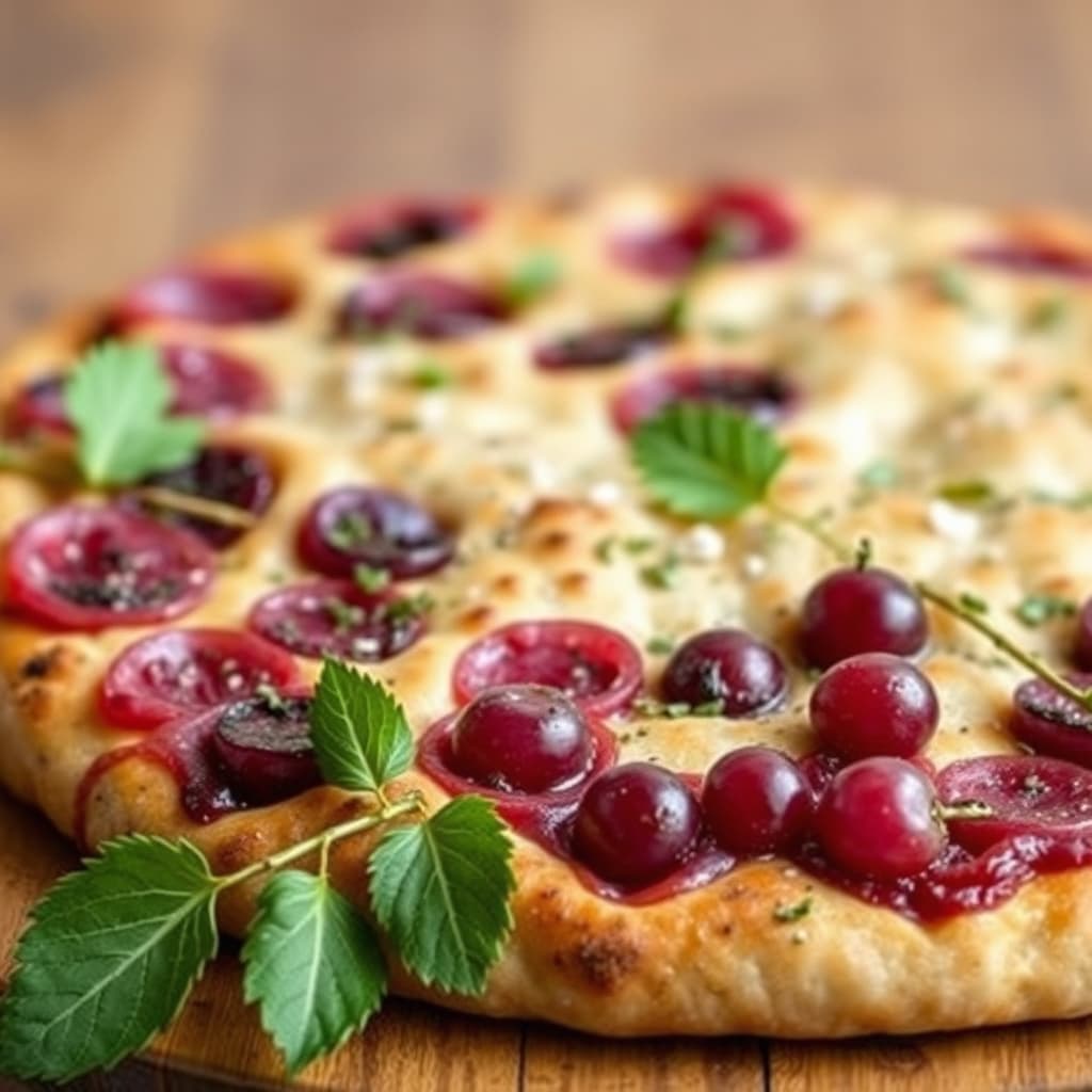 Rød drue-focaccia
