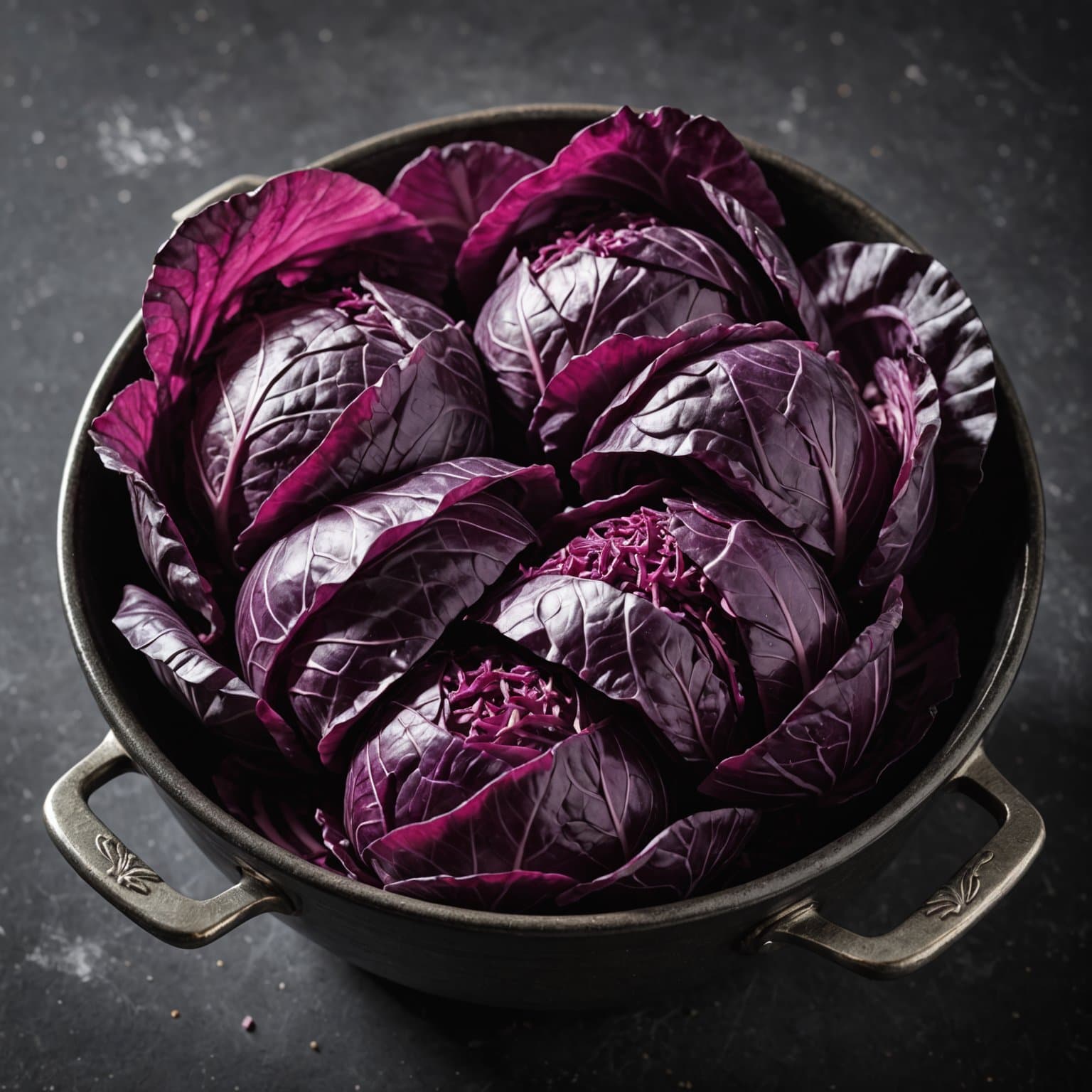 Rødkål- og kinakålsalat med Braeburn- epler og krydrede pekannøtter