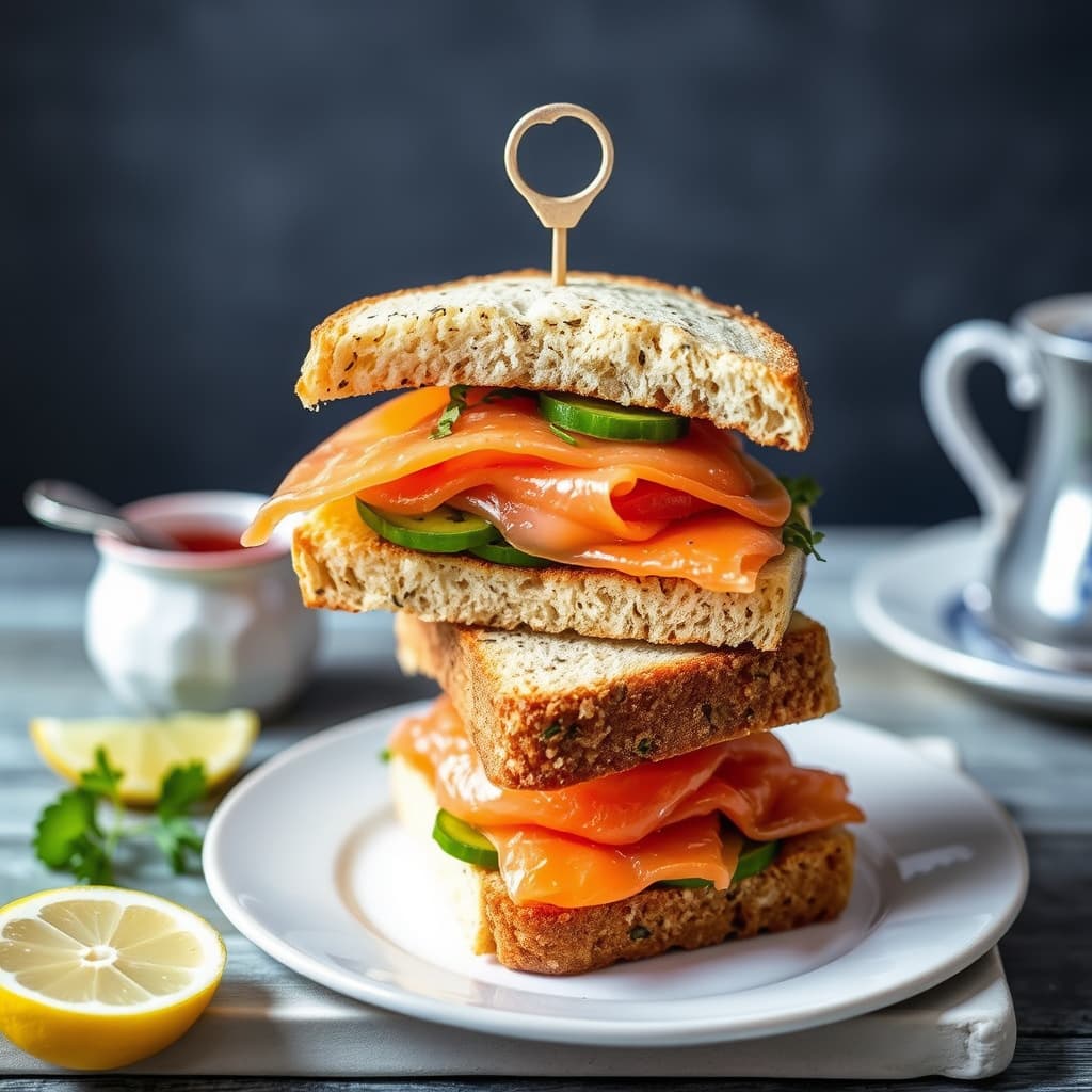 Røkelaks-teesandwich