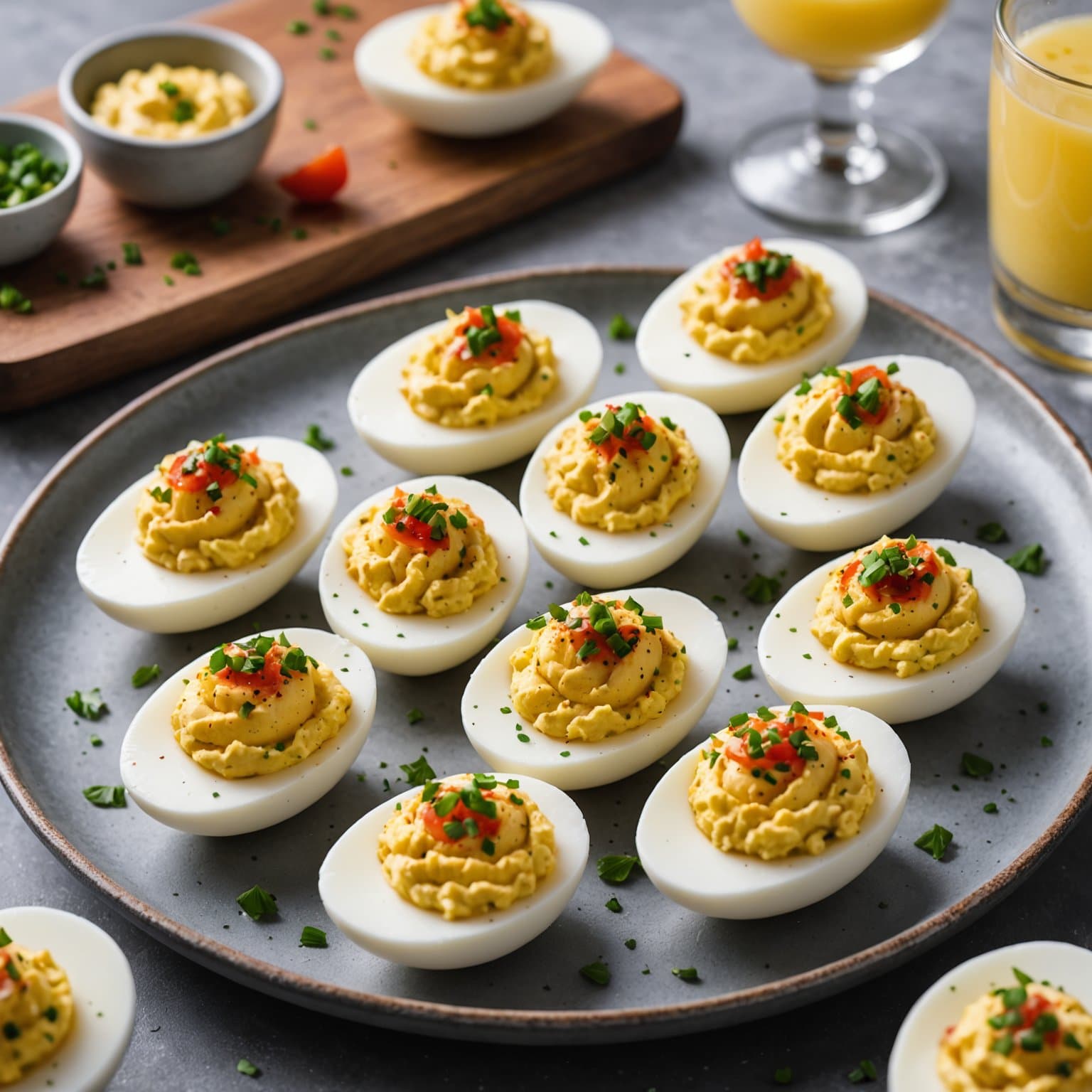 Rosaaktige fylte egg