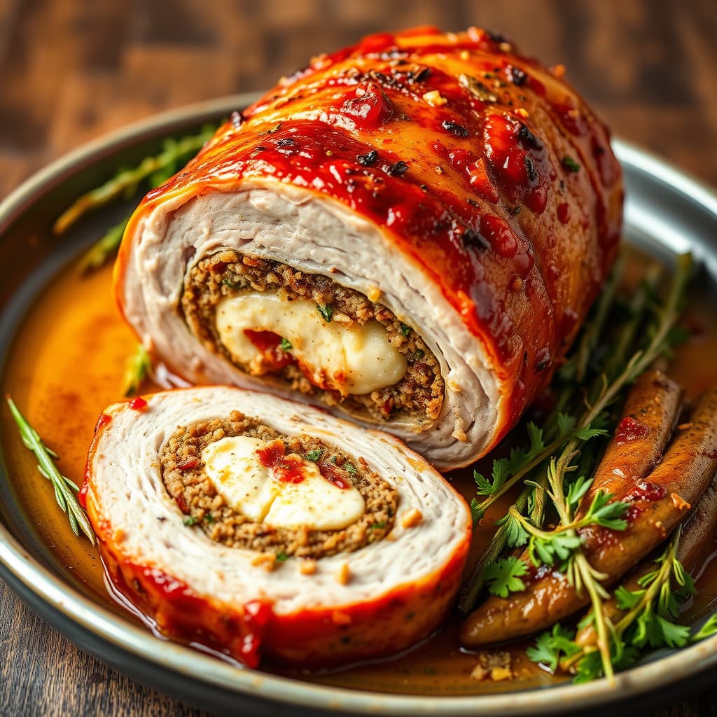 Røstekt fylt svinekam