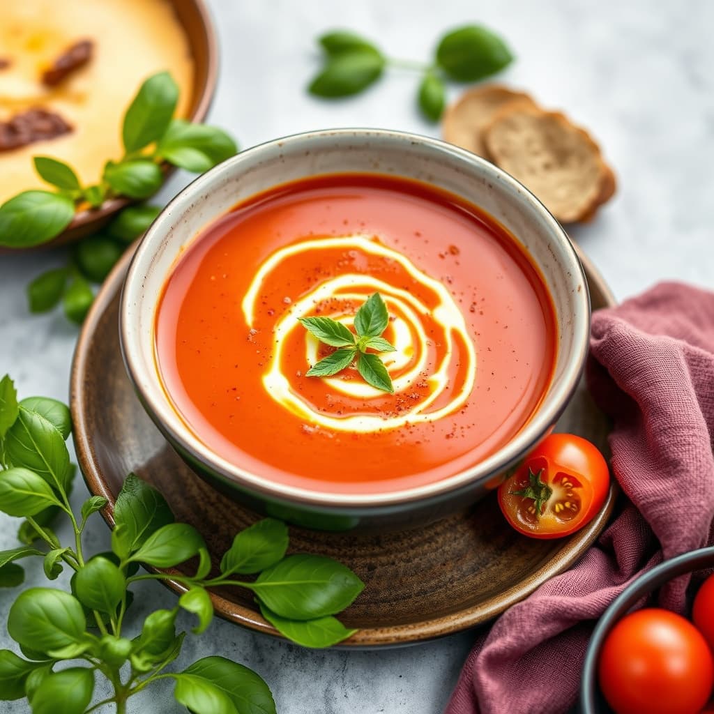 Safran- og tomatsuppe