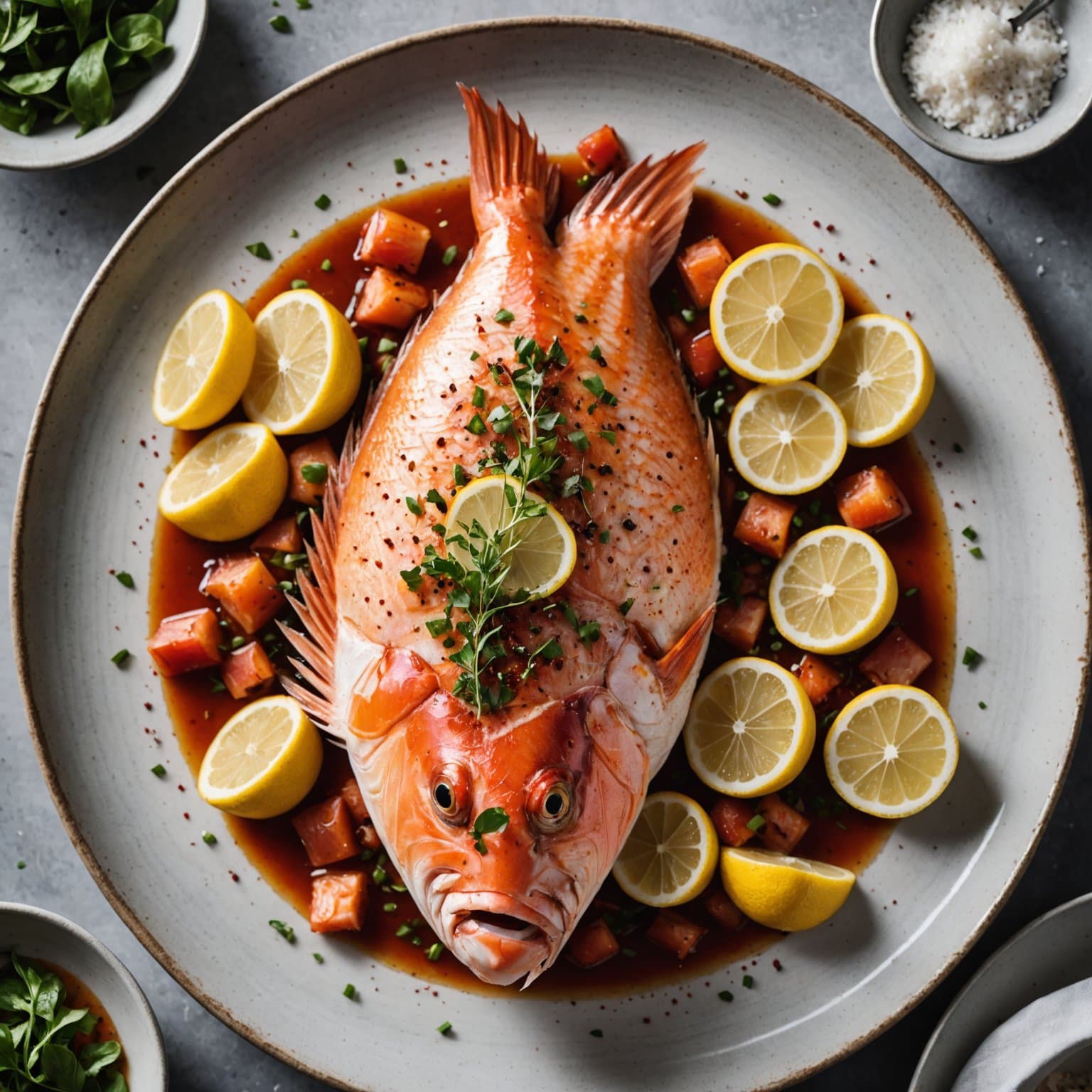 Saltbakt rød snapper