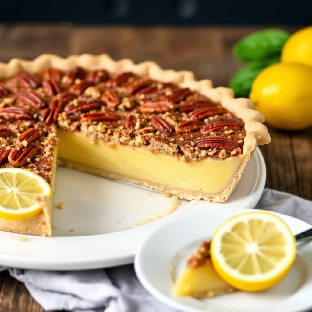 Sitron-pekannøttpai