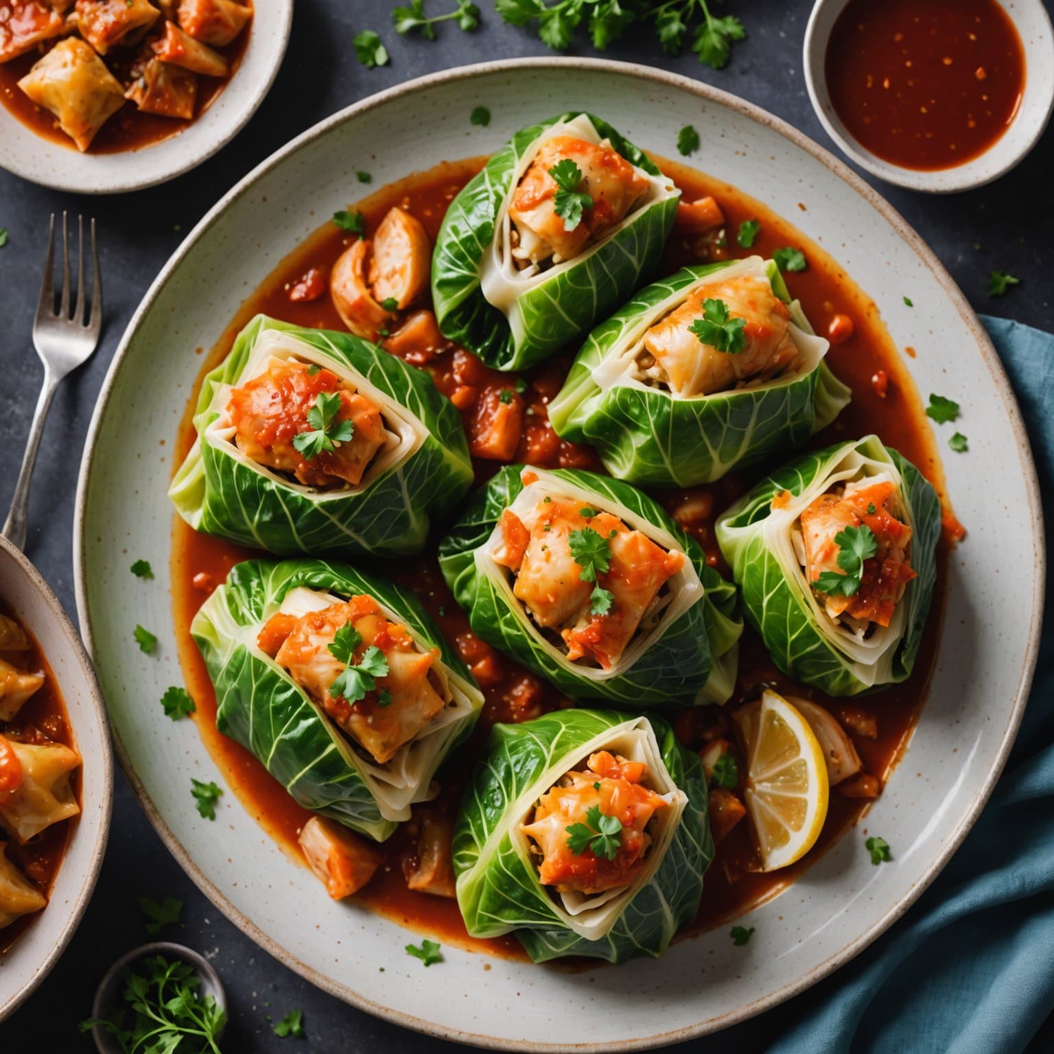 Sjømatfylt kålblad