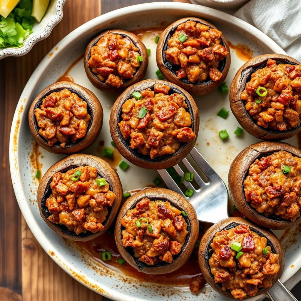 Sopp fylt med kjøtt