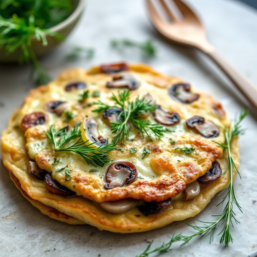 Sopp- og dill-tortilla