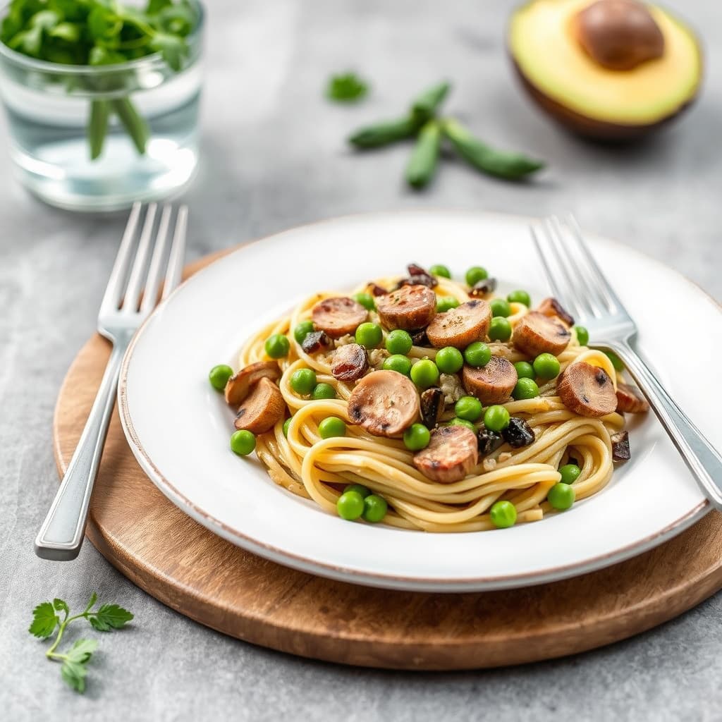 Sopp- og ertefarrotto