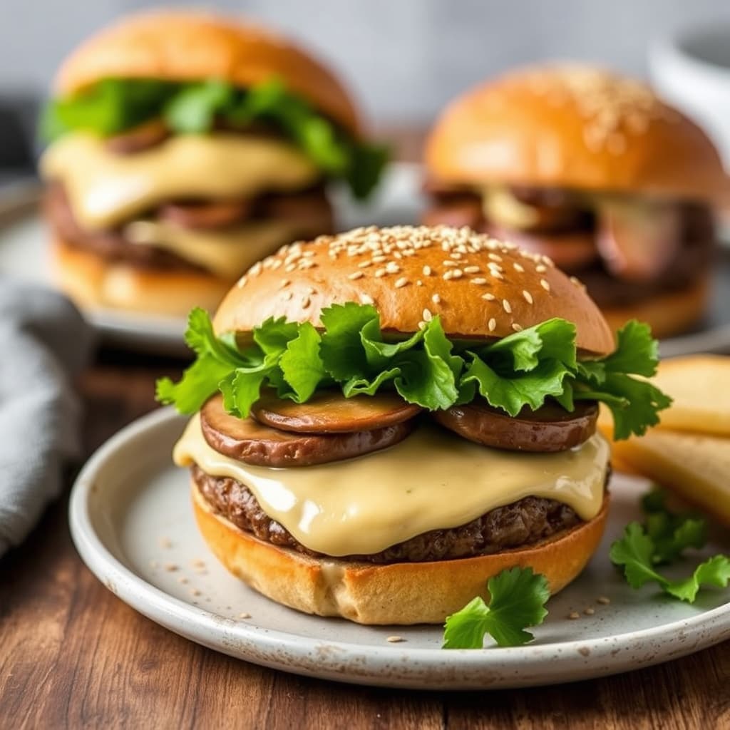 Sopp- og osteburgere