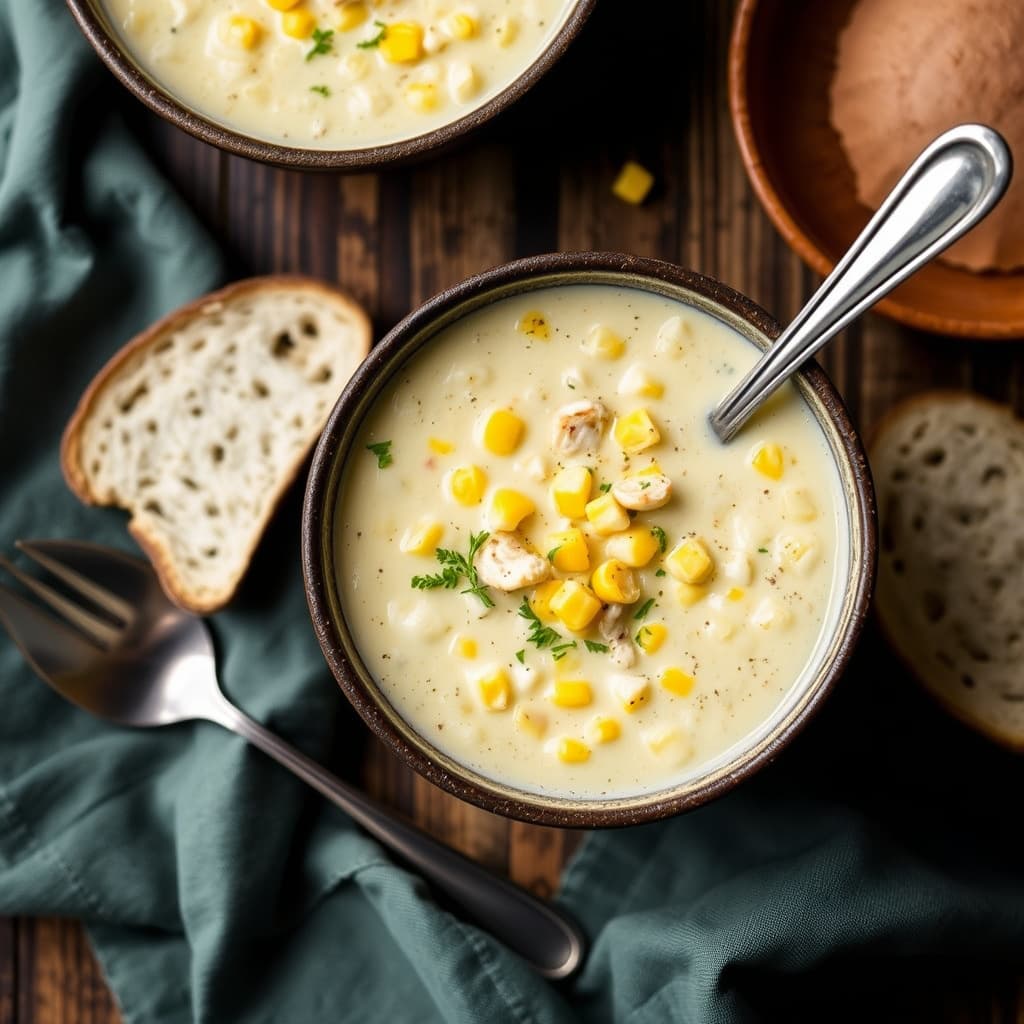 Søtmais og krabbesuppe