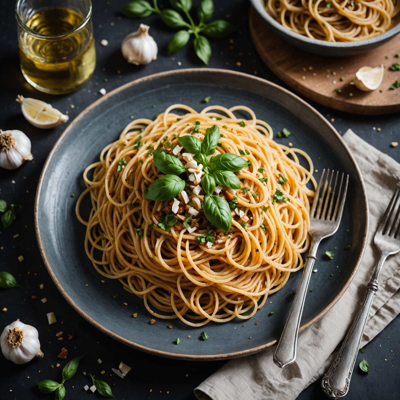 Spaghetti med hvitløk
