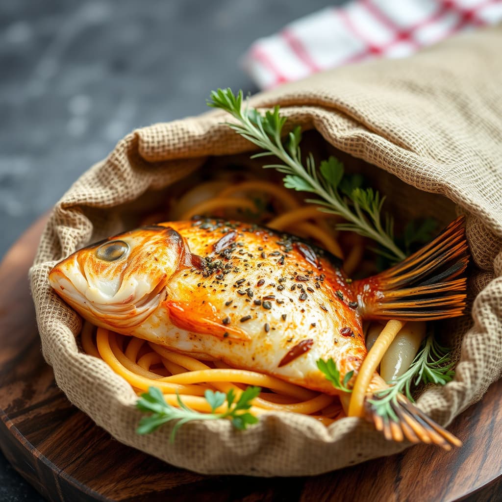 Spansk fisk i en sekk