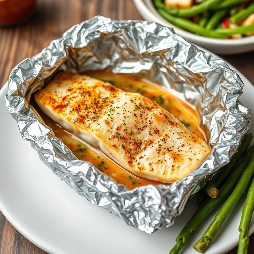 Steinbitt bakt i folie