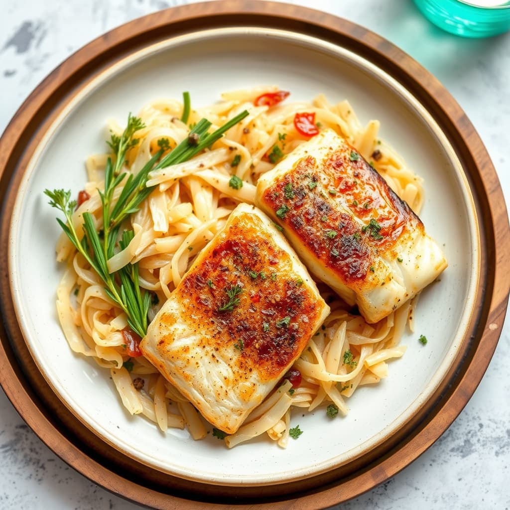 Stekt fisk med surkål