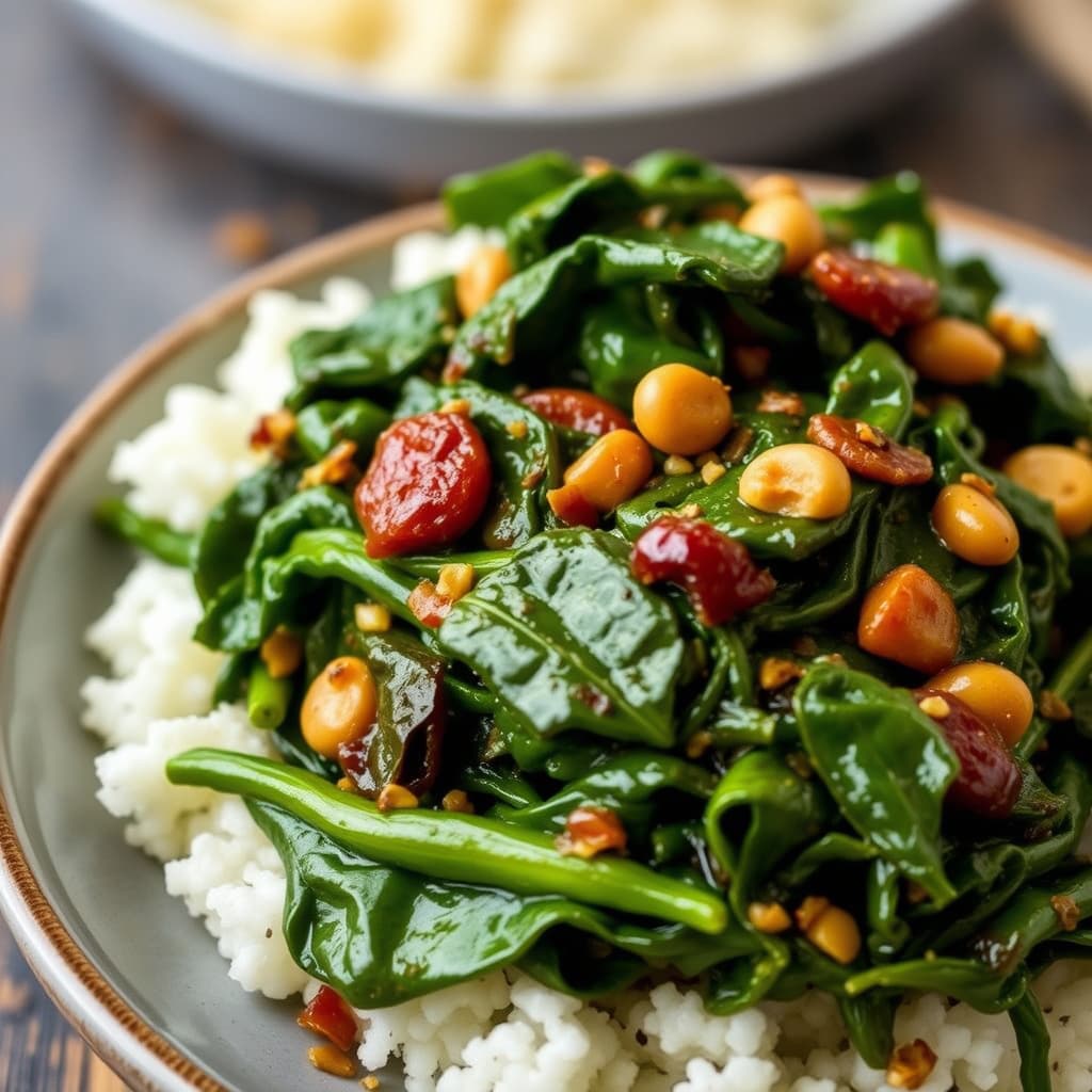 Stekte collard greens