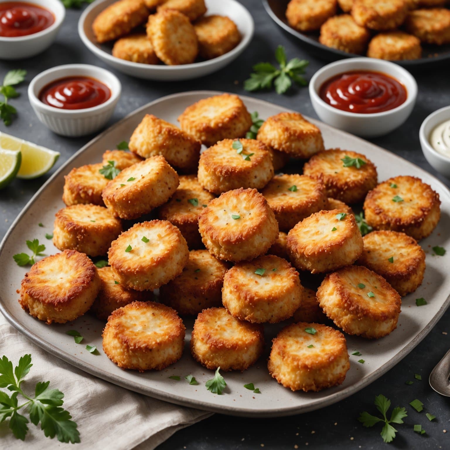 Stekte kyllingnuggets