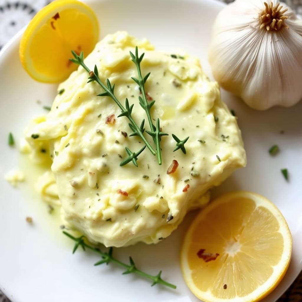 Timian, hvitløk og smør