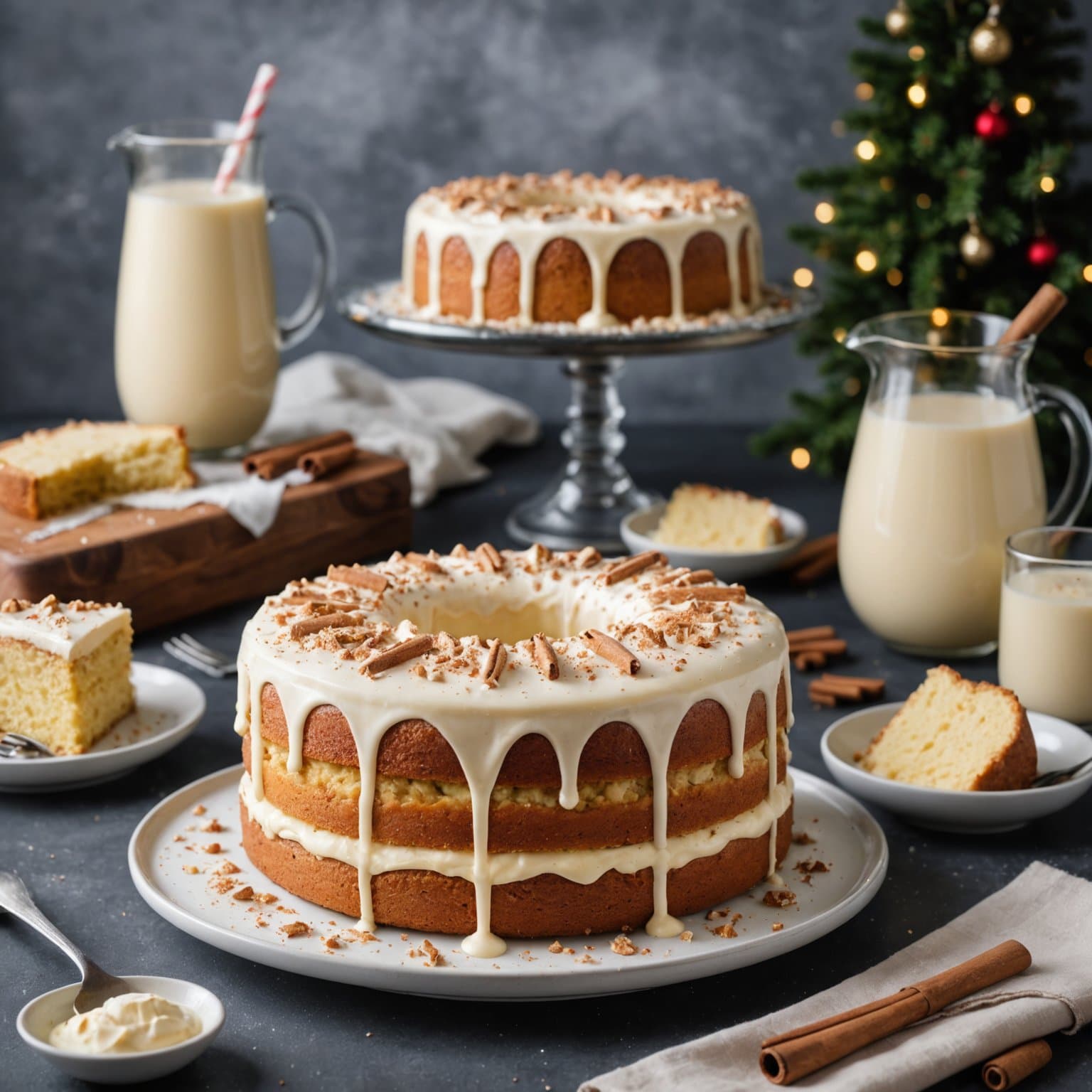 Trefarget eggnog-kake
