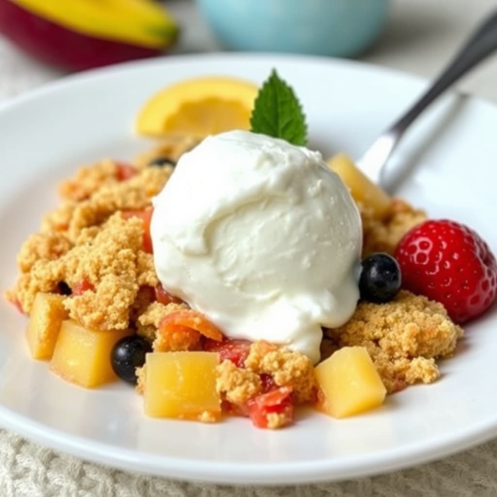 Tropisk fruktcrumble