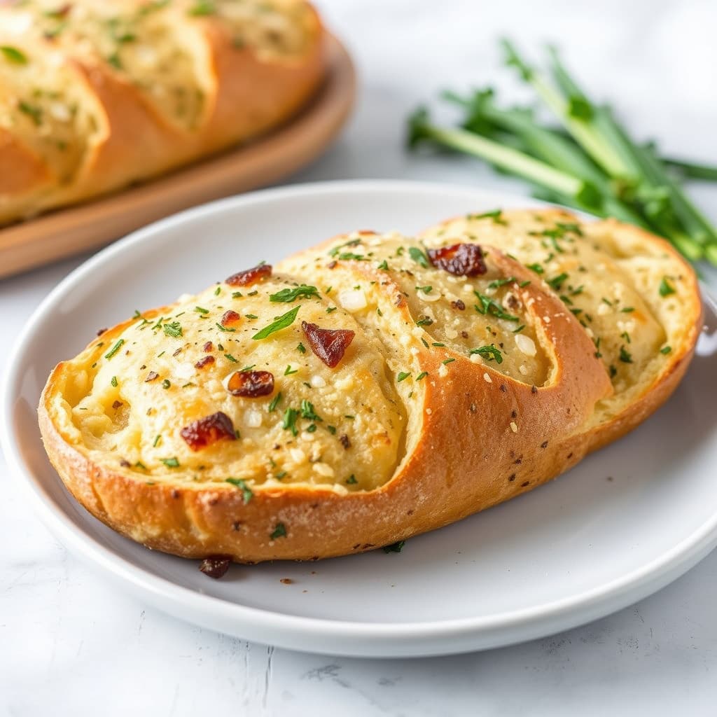 Urte- og hvitløksbrød
