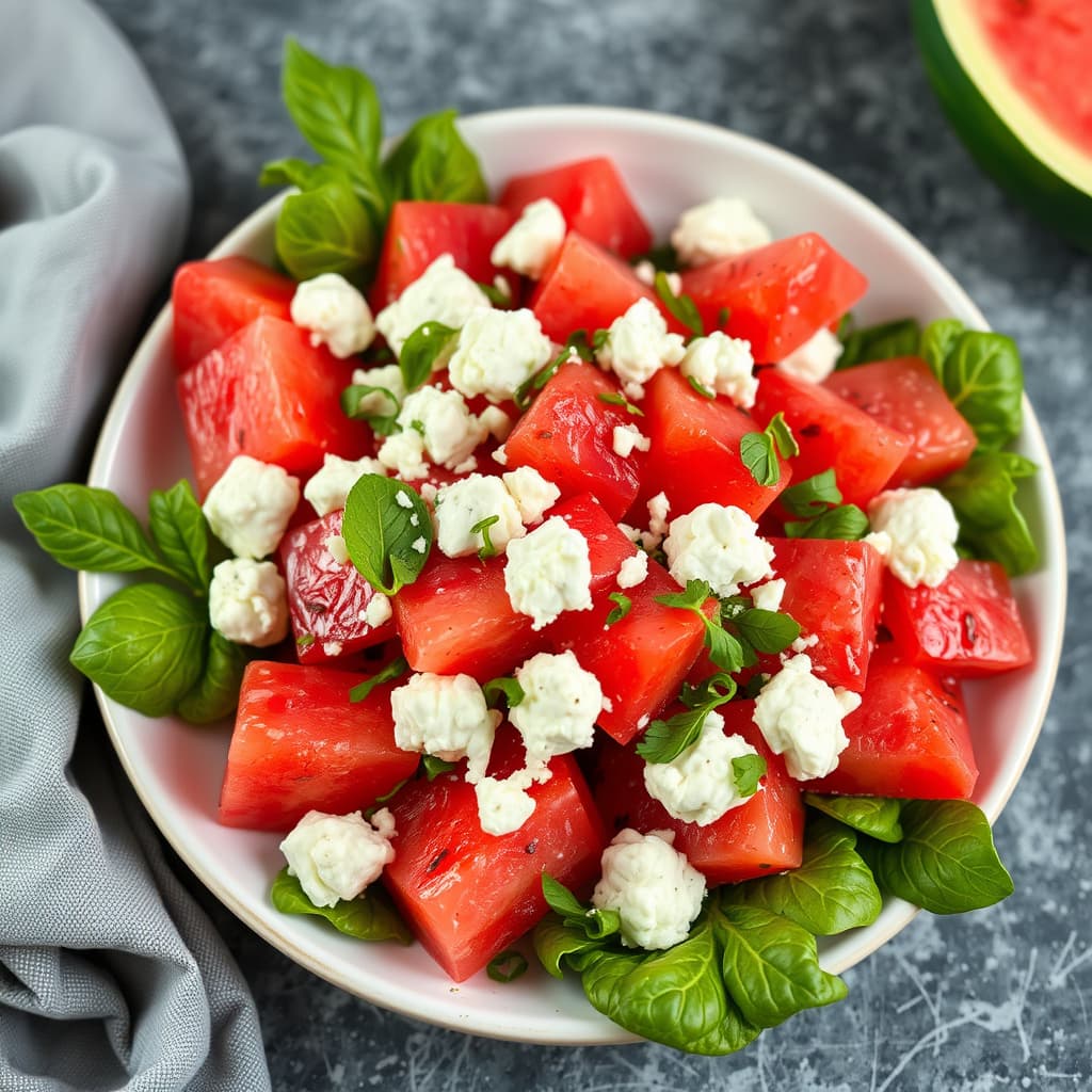 Vannmelon- og fetasalat
