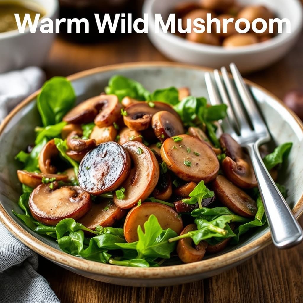 Varm vill-sopp salat