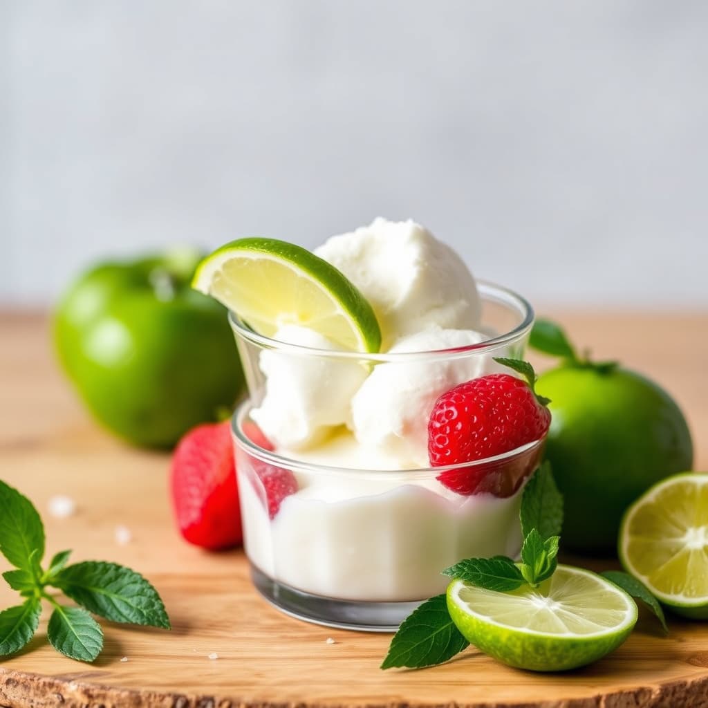 Yoghurtsorbet med lime