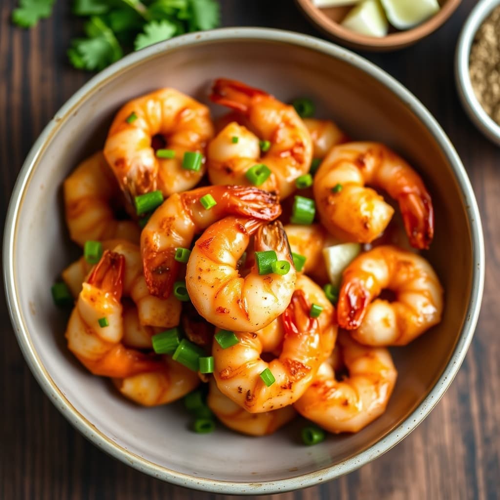 4-minutters krydret hvitløksreker