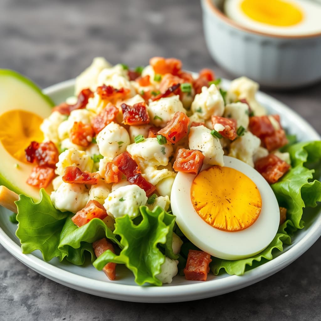 Baconsalat med egg